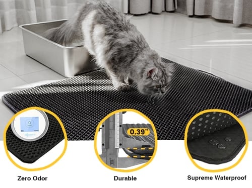 🐱 Tapis Antidérapant pour Litière pour Chat – Antislip, Gemakkelijk Schoon Te Maken & Waterdicht (Huis Ruweloos & Kattenvriendelijk!) - Image 3