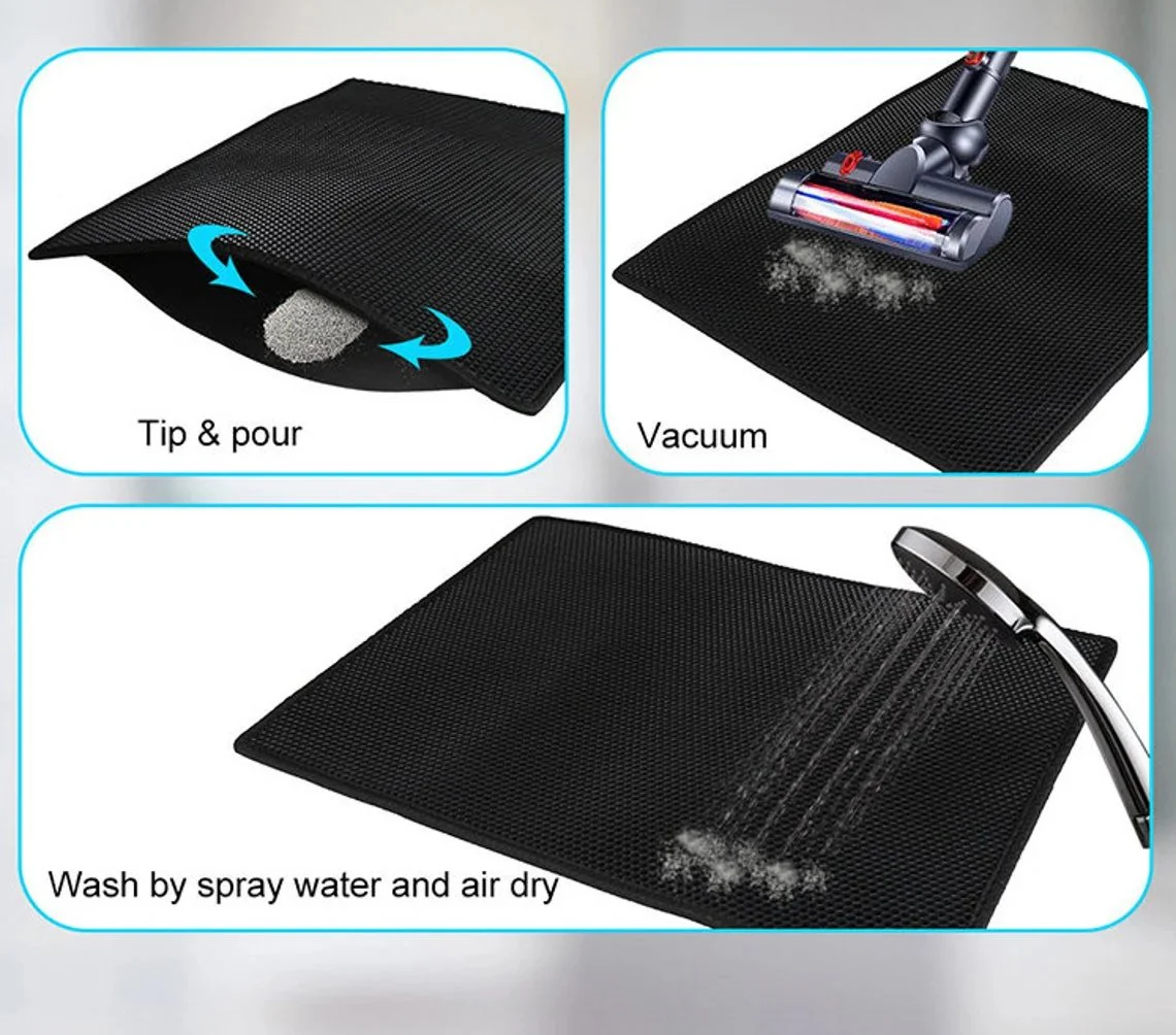 🐱 Tapis Antidérapant pour Litière pour Chat – Antislip, Gemakkelijk Schoon Te Maken & Waterdicht (Huis Ruweloos & Kattenvriendelijk!) - Image 9
