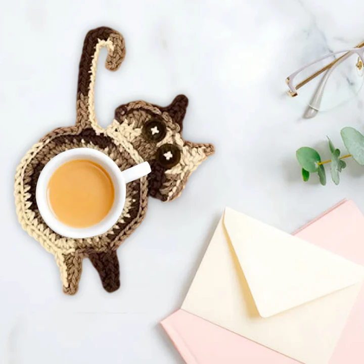 🐱🔥 Hot Sale! Schattige Handgemaakte Katten Onderzetter – Perfect Cadeau voor Kattenliefhebbers & Leuk Home Decor! - Image 14