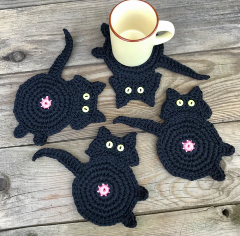 🐱🔥 Hot Sale! Schattige Handgemaakte Katten Onderzetter – Perfect Cadeau voor Kattenliefhebbers & Leuk Home Decor! - Image 17