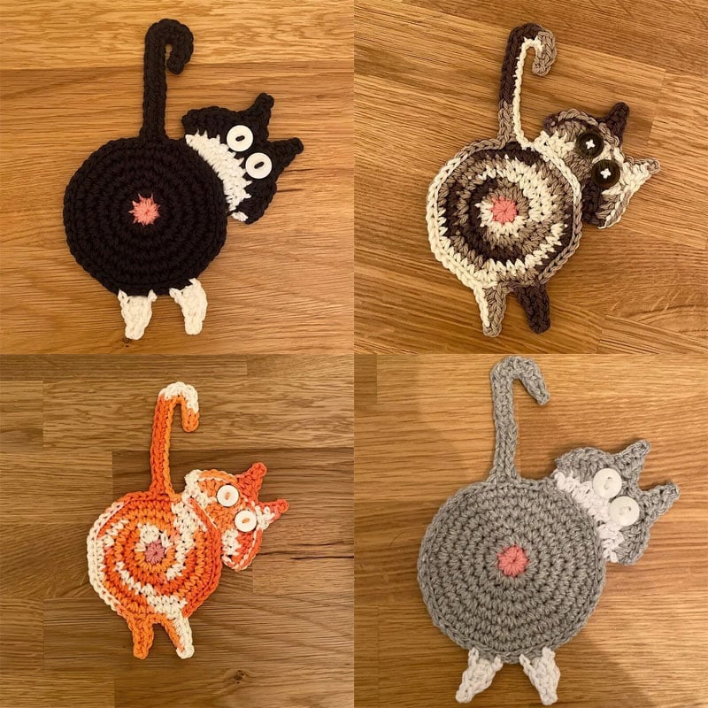 🐱🔥 Hot Sale! Schattige Handgemaakte Katten Onderzetter – Perfect Cadeau voor Kattenliefhebbers & Leuk Home Decor! - Image 19