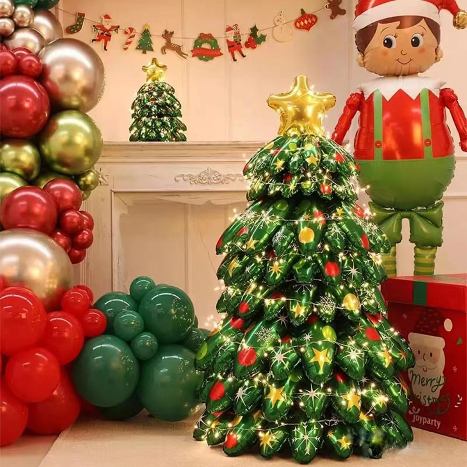 🎄✨ Kerstboom Ballonnen Premium Aluminiumfolie – Uniek Ontwerp, Meerdere Feestgelegenheden & Herbruikbaar(Perfect voor Kerstdecoratie!)