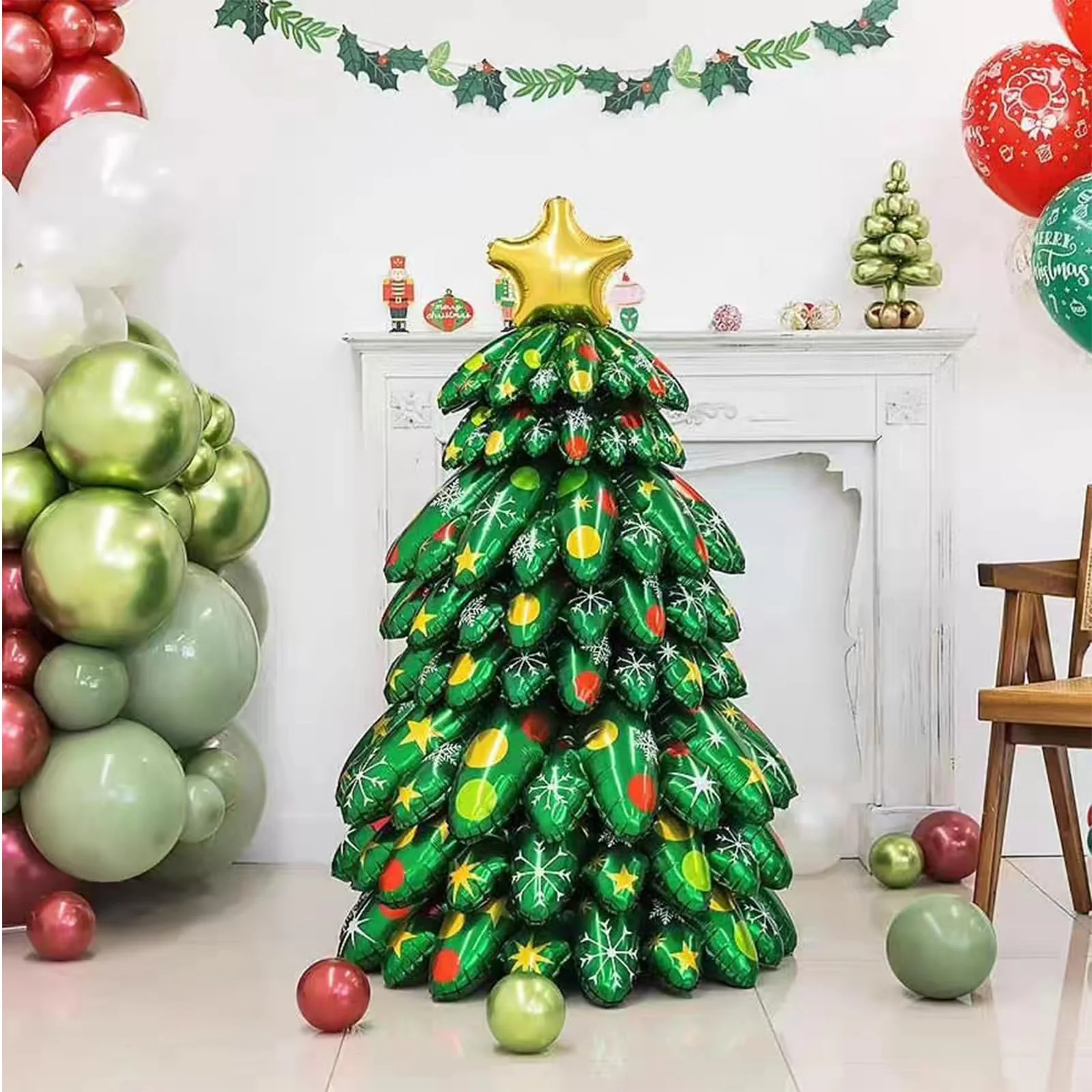 🎄✨ Kerstboom Ballonnen Premium Aluminiumfolie – Uniek Ontwerp, Meerdere Feestgelegenheden & Herbruikbaar(Perfect voor Kerstdecoratie!) - Image 7