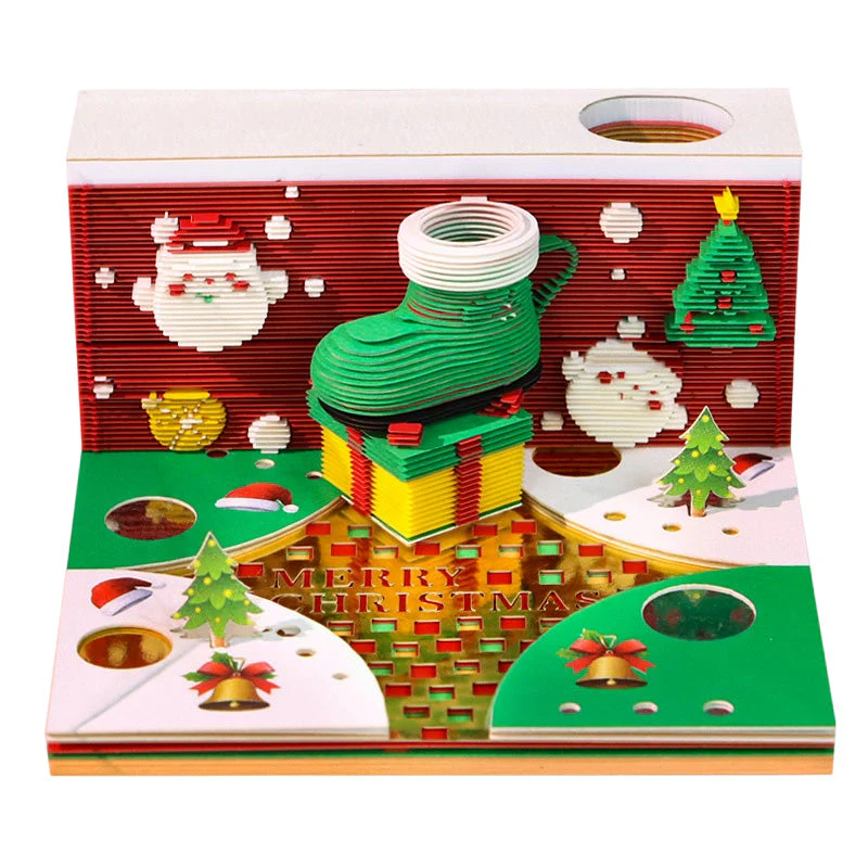 🎄✨ Kerstmis 3D Papieren Decoratiekalender – Cartoonillustraties, Weekelijks Ontvouwend Ontwerp & Multifunctioneel (Boekenlegger+Pennenhouder)! - Image 9