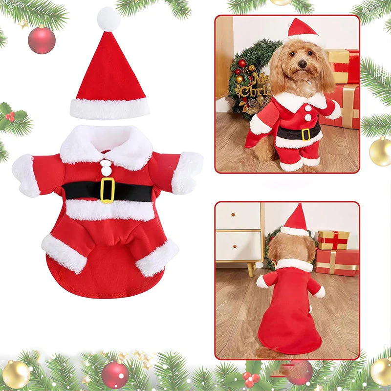🎅🐾 Kerstman Kostuum Set voor Honden – Schattig & Comfortabel Feestelijke Outfit (Perfect voor Kerstfeestjes!) - Image 4