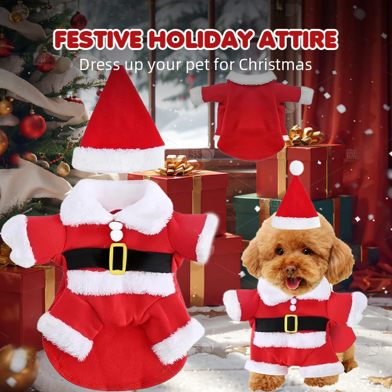 🎅🐾 Kerstman Kostuum Set voor Honden – Schattig & Comfortabel Feestelijke Outfit (Perfect voor Kerstfeestjes!) - Image 6