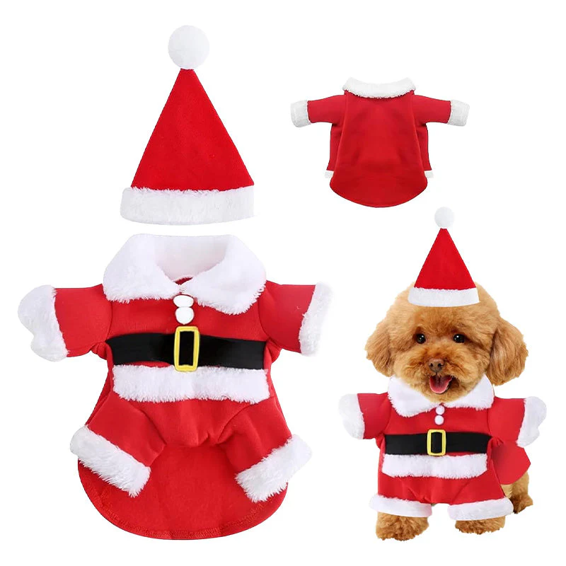 🎅🐾 Kerstman Kostuum Set voor Honden – Schattig & Comfortabel Feestelijke Outfit (Perfect voor Kerstfeestjes!) - Image 7