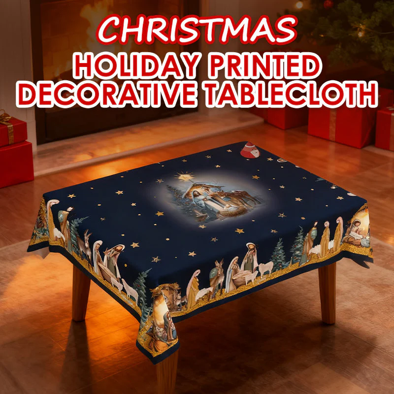🎄🍽️ Kerstmisvakantie Bedrukt Tafelkleed – Feestelijk Thema, Vochtbestendig Polyester & Veelvoudige Maten(Perfect voor Kerstfeest Decoratie!)