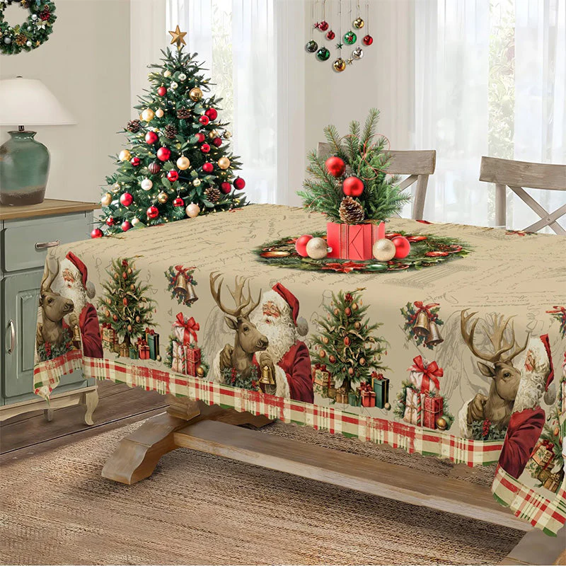 🎄🍽️ Kerstmisvakantie Bedrukt Tafelkleed – Feestelijk Thema, Vochtbestendig Polyester & Veelvoudige Maten(Perfect voor Kerstfeest Decoratie!) - Image 11