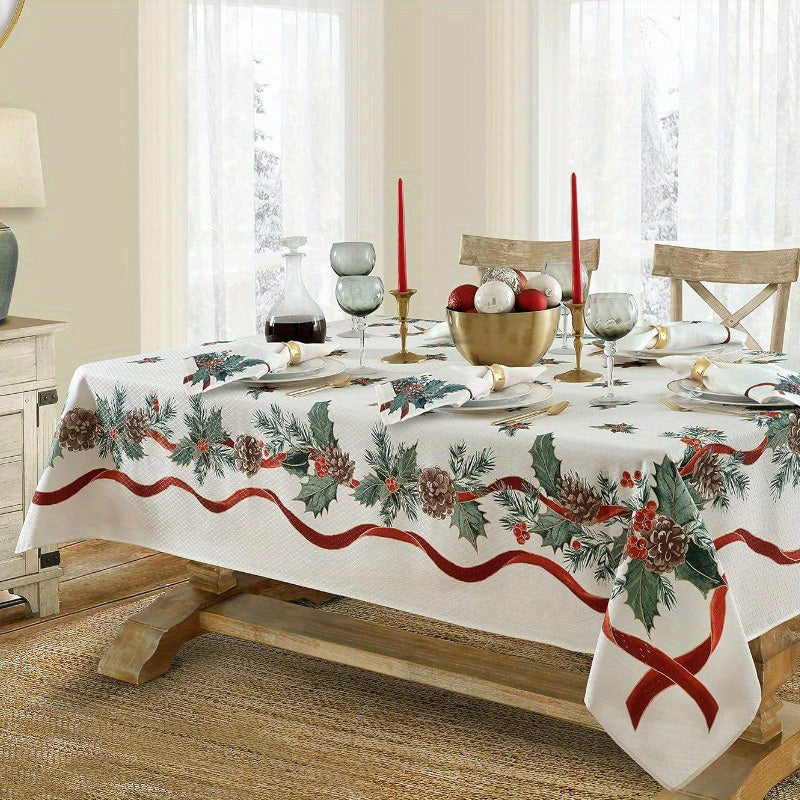 🎄🍽️ Kerstmisvakantie Bedrukt Tafelkleed – Feestelijk Thema, Vochtbestendig Polyester & Veelvoudige Maten(Perfect voor Kerstfeest Decoratie!) - Image 13