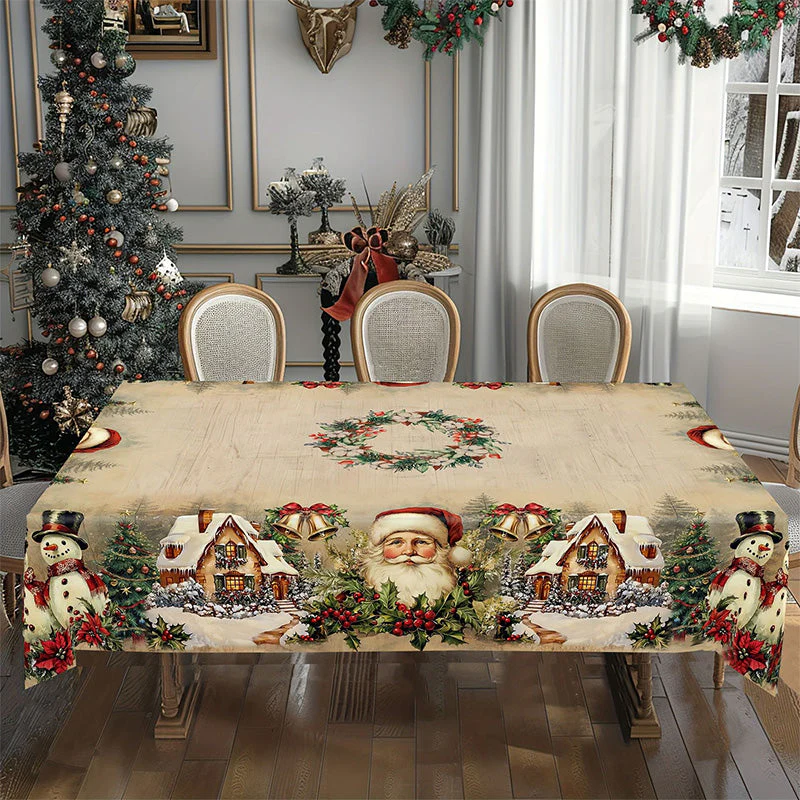🎄🍽️ Kerstmisvakantie Bedrukt Tafelkleed – Feestelijk Thema, Vochtbestendig Polyester & Veelvoudige Maten(Perfect voor Kerstfeest Decoratie!) - Image 14