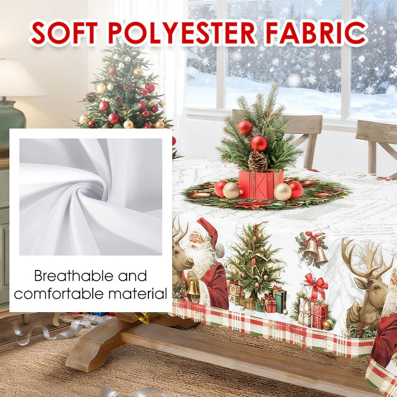 🎄🍽️ Kerstmisvakantie Bedrukt Tafelkleed – Feestelijk Thema, Vochtbestendig Polyester & Veelvoudige Maten(Perfect voor Kerstfeest Decoratie!) - Image 2
