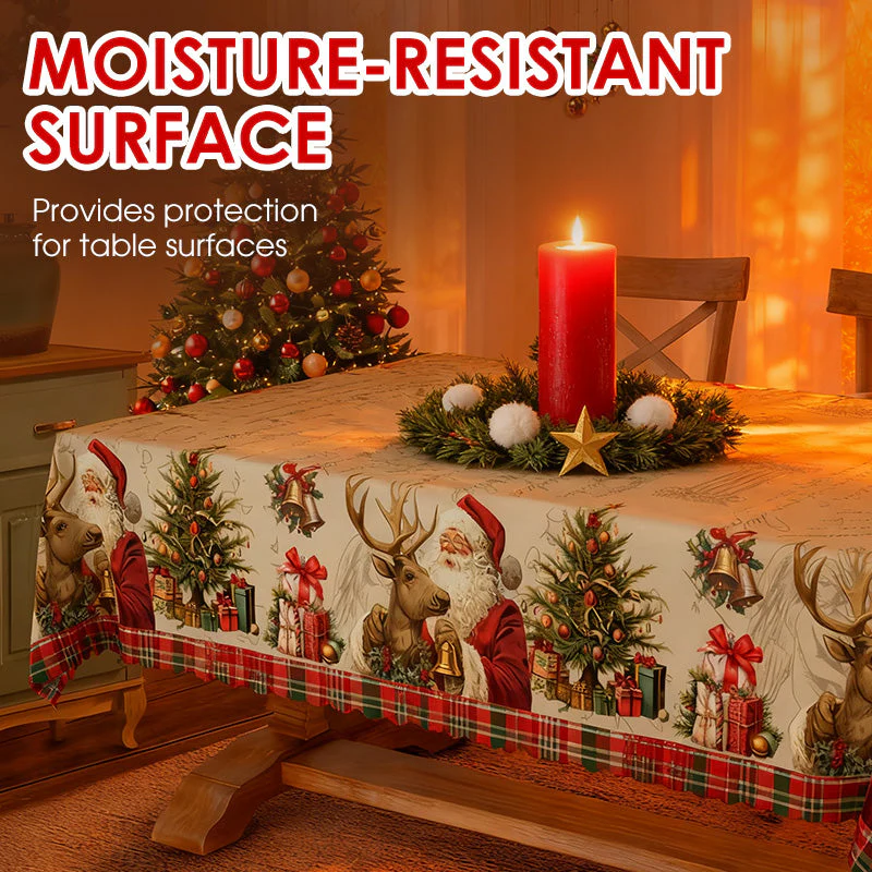 🎄🍽️ Kerstmisvakantie Bedrukt Tafelkleed – Feestelijk Thema, Vochtbestendig Polyester & Veelvoudige Maten(Perfect voor Kerstfeest Decoratie!) - Image 4