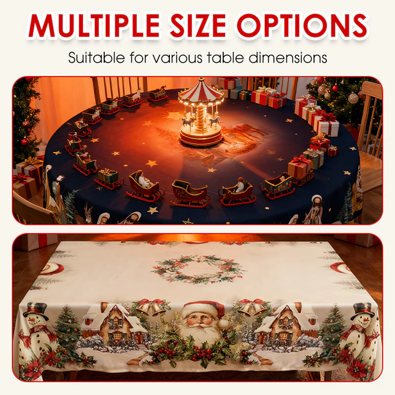 🎄🍽️ Kerstmisvakantie Bedrukt Tafelkleed – Feestelijk Thema, Vochtbestendig Polyester & Veelvoudige Maten(Perfect voor Kerstfeest Decoratie!) - Image 7