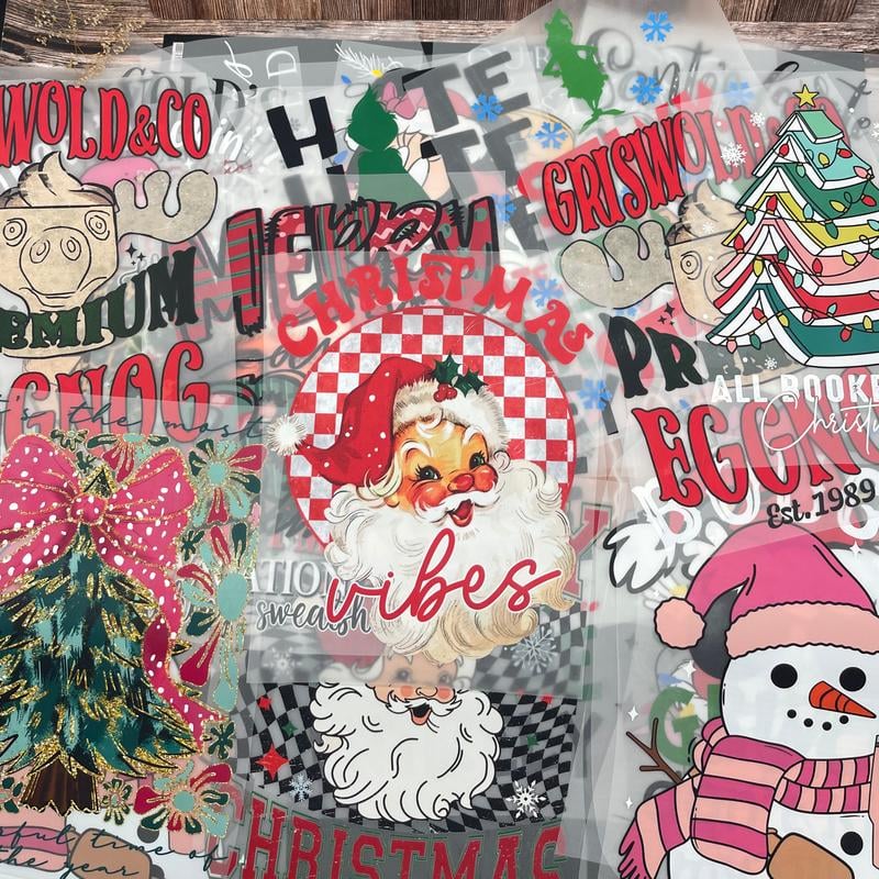 🖤Black Friday topper!✨ DTF-Transferstickers Met Kerstontwerpen – 15/30Feestelijke Patroonset, Duurzaam & Universeel Voor Kleding & Huishoudelijke Items! - Image 3