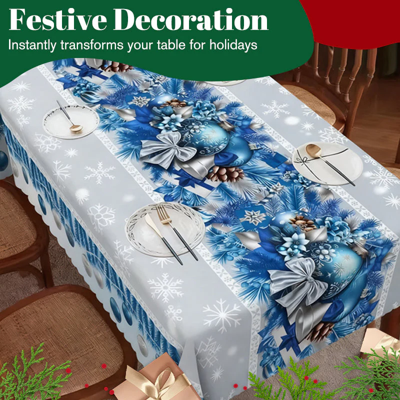 🎄🍽️ Stijlvol Kersttafelkleed met Print – Feestelijke Motieven (Sneeuwpop/Rendier), Duurzaam Polyester & Vlekvast(Meerdere Maten, Perfect voor Kerstdiners!) - Image 2