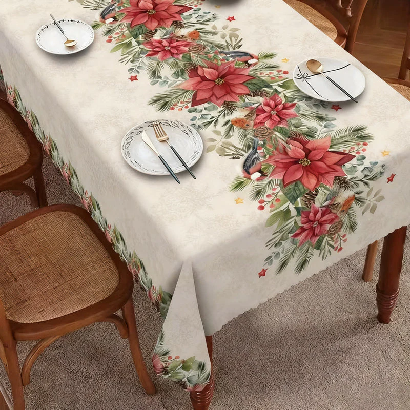 🎄🍽️ Stijlvol Kersttafelkleed met Print – Feestelijke Motieven (Sneeuwpop/Rendier), Duurzaam Polyester & Vlekvast(Meerdere Maten, Perfect voor Kerstdiners!) - Image 6