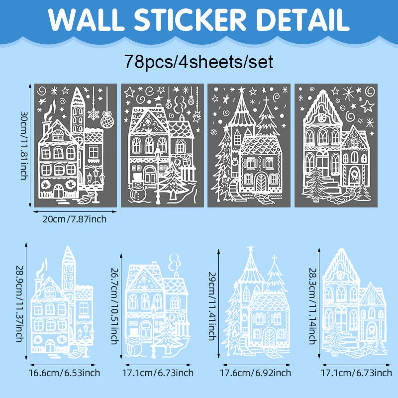 🖤Black Friday topper!✨ Kerstdorp Raamstickers Set – 78 Stuks Feestelijke Motieven, Statische Hechting & Dubbelzijdig Zichtbaar (Perfect voor Kerstdecoratie & Herbruikbaar!) - Image 10