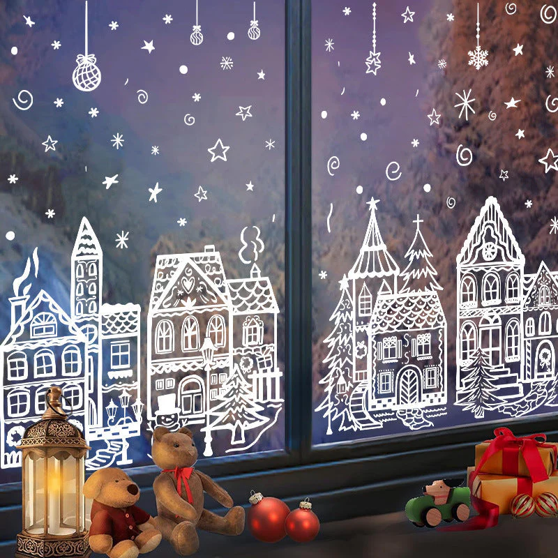 🖤Black Friday topper!✨ Kerstdorp Raamstickers Set – 78 Stuks Feestelijke Motieven, Statische Hechting & Dubbelzijdig Zichtbaar (Perfect voor Kerstdecoratie & Herbruikbaar!) - Image 4