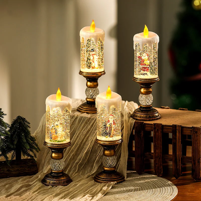 ✨ Magisch Kerst LED Kaars – Sneeuw Effect, Retro Decoratie & Veilige Vlam (Kerstsfeer in Elke Kamer!) - Image 2