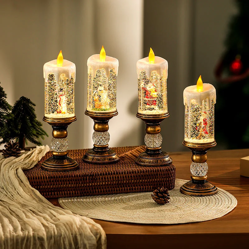 ✨ Magisch Kerst LED Kaars – Sneeuw Effect, Retro Decoratie & Veilige Vlam (Kerstsfeer in Elke Kamer!) - Image 3
