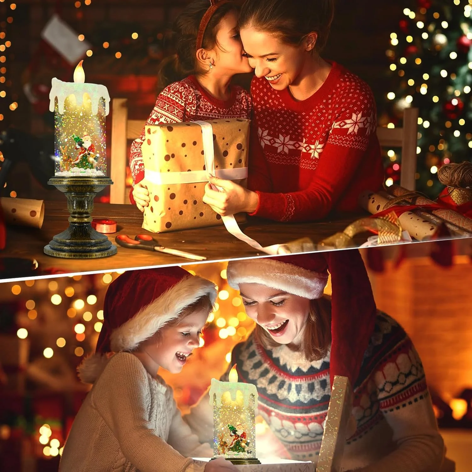 ✨ Magisch Kerst LED Kaars – Sneeuw Effect, Retro Decoratie & Veilige Vlam (Kerstsfeer in Elke Kamer!) - Image 5