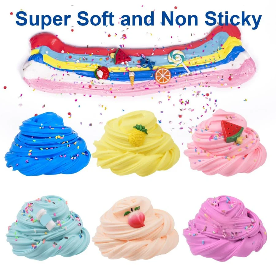 🎨🧘 Super Clay Slime DIY Set – Zachte Geurende Slijm, Sensorische Klei voor Stressverlichting & Creatief Speelplezier (Meerkleurig 9-delige Set)! - Image 5