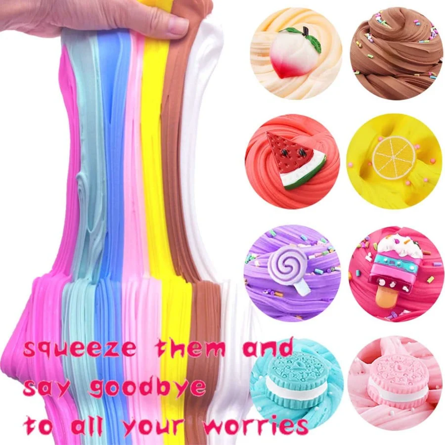 🎨🧘 Super Clay Slime DIY Set – Zachte Geurende Slijm, Sensorische Klei voor Stressverlichting & Creatief Speelplezier (Meerkleurig 9-delige Set)! - Image 8