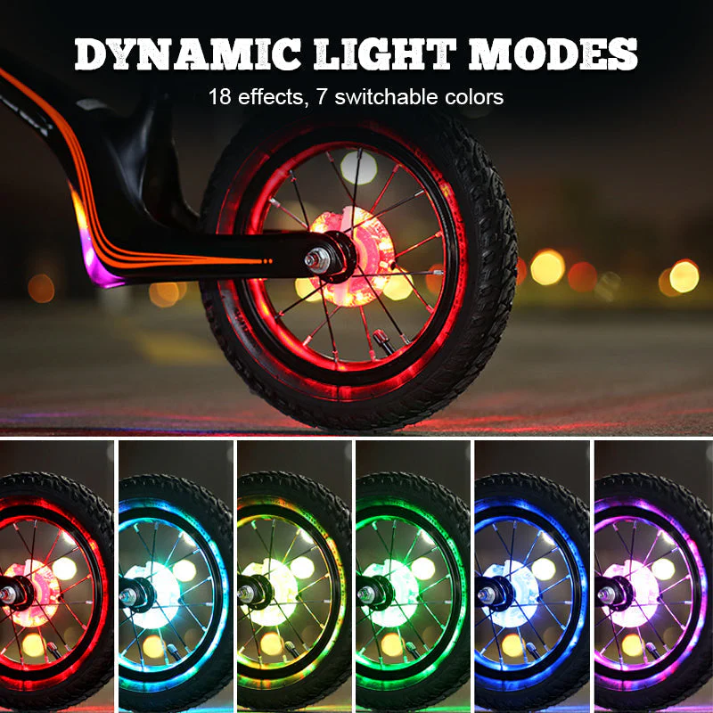 🎄Kerstdeal ALTIJD 50% KORTING! ✨ Kleurrijke Fietswielverlichting (7 Kleuren + 18 Lichtmodi) – Veilig & Super Cool voor Nachtrijden in NL/Belgie! 🚲 - Image 3