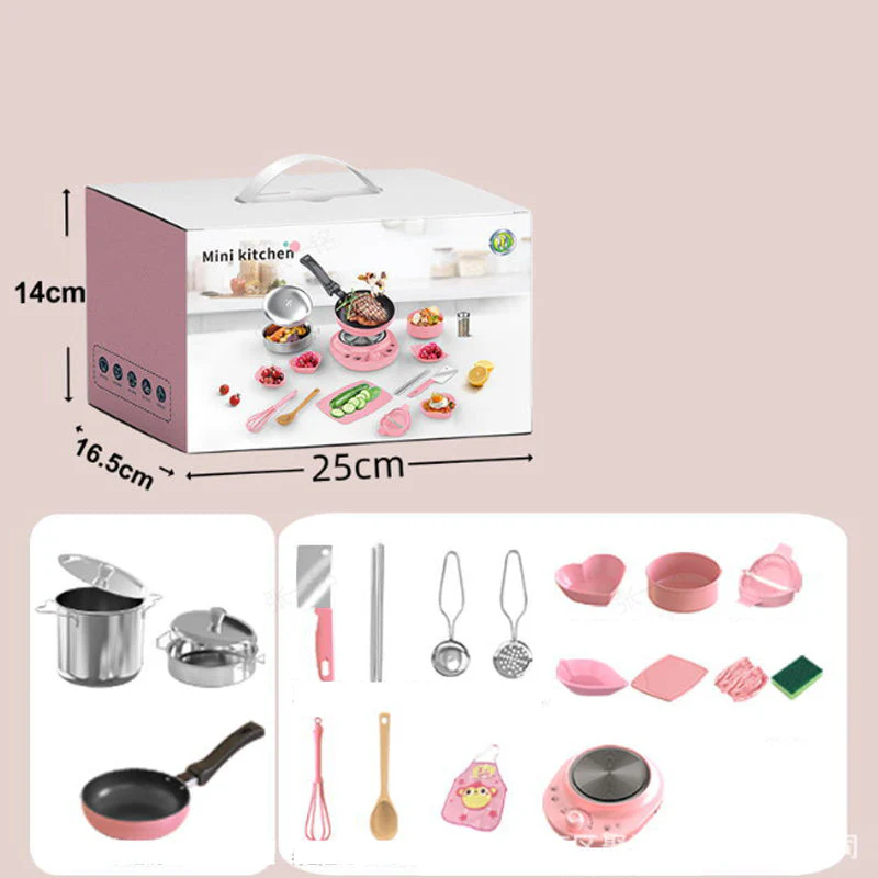 🎁[Beste cadeau voor kinderen] Real Cooking Mini Kitchen Toys voor kinderen - Set van 22 stuks🍳 - Image 9