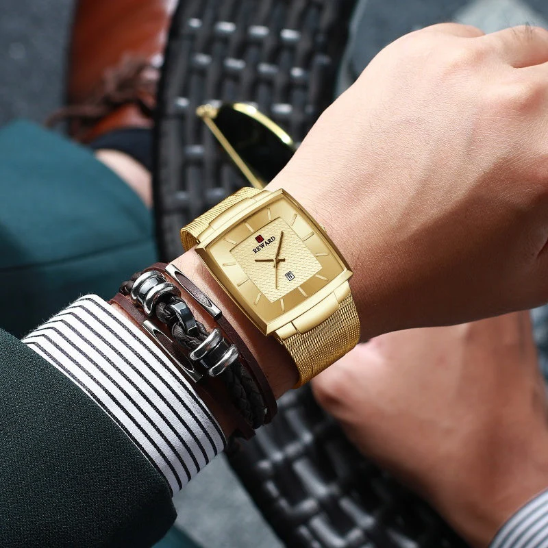 🎄Kerstdeal ALTIJD 50% KORTING!✨Ultradunne Vierkante Quartzhorloge (Meshband) – 9mm Dun, 3ATM Waterbestendig & Modieus Design (Perfect als Cadeau!) - Image 11