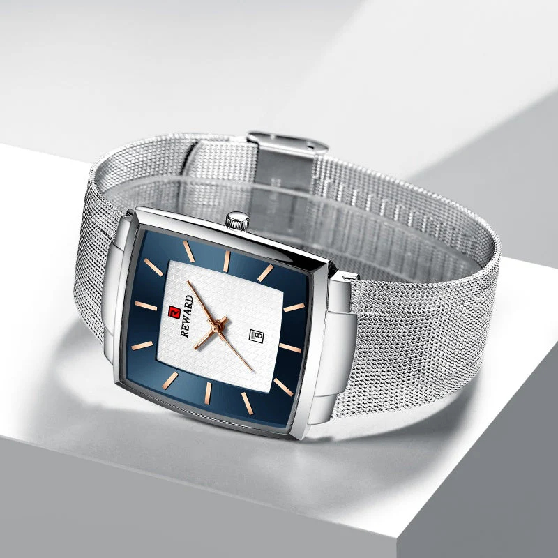 🎄Kerstdeal ALTIJD 50% KORTING!✨Ultradunne Vierkante Quartzhorloge (Meshband) – 9mm Dun, 3ATM Waterbestendig & Modieus Design (Perfect als Cadeau!) - Image 5