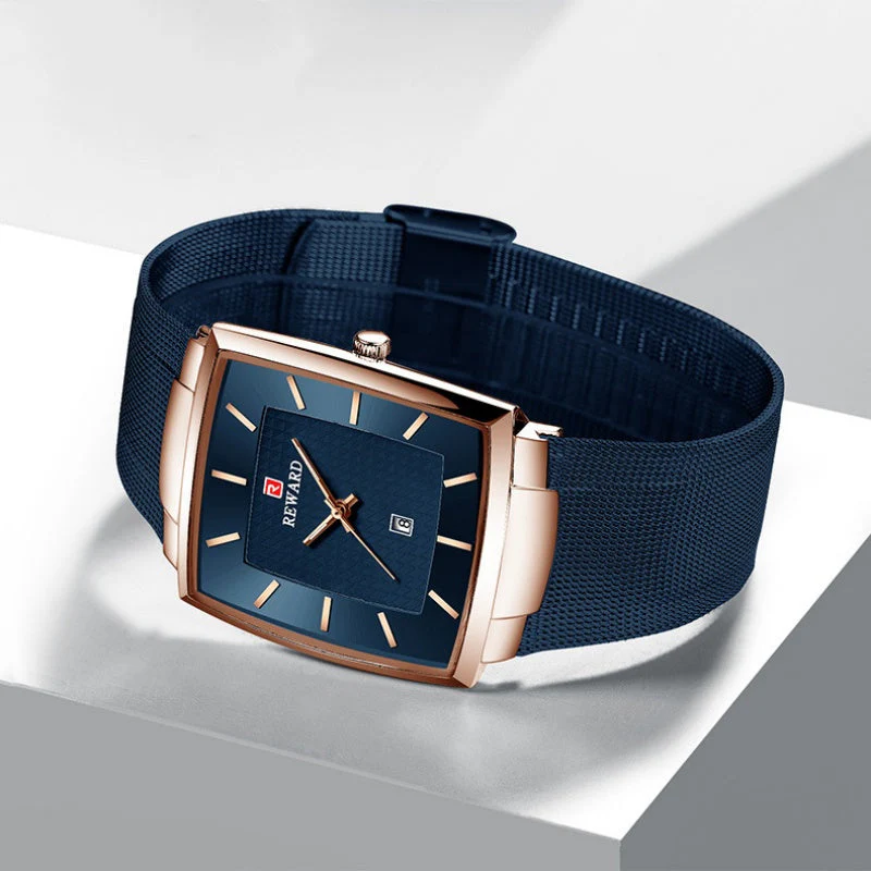 🎄Kerstdeal ALTIJD 50% KORTING!✨Ultradunne Vierkante Quartzhorloge (Meshband) – 9mm Dun, 3ATM Waterbestendig & Modieus Design (Perfect als Cadeau!) - Image 7