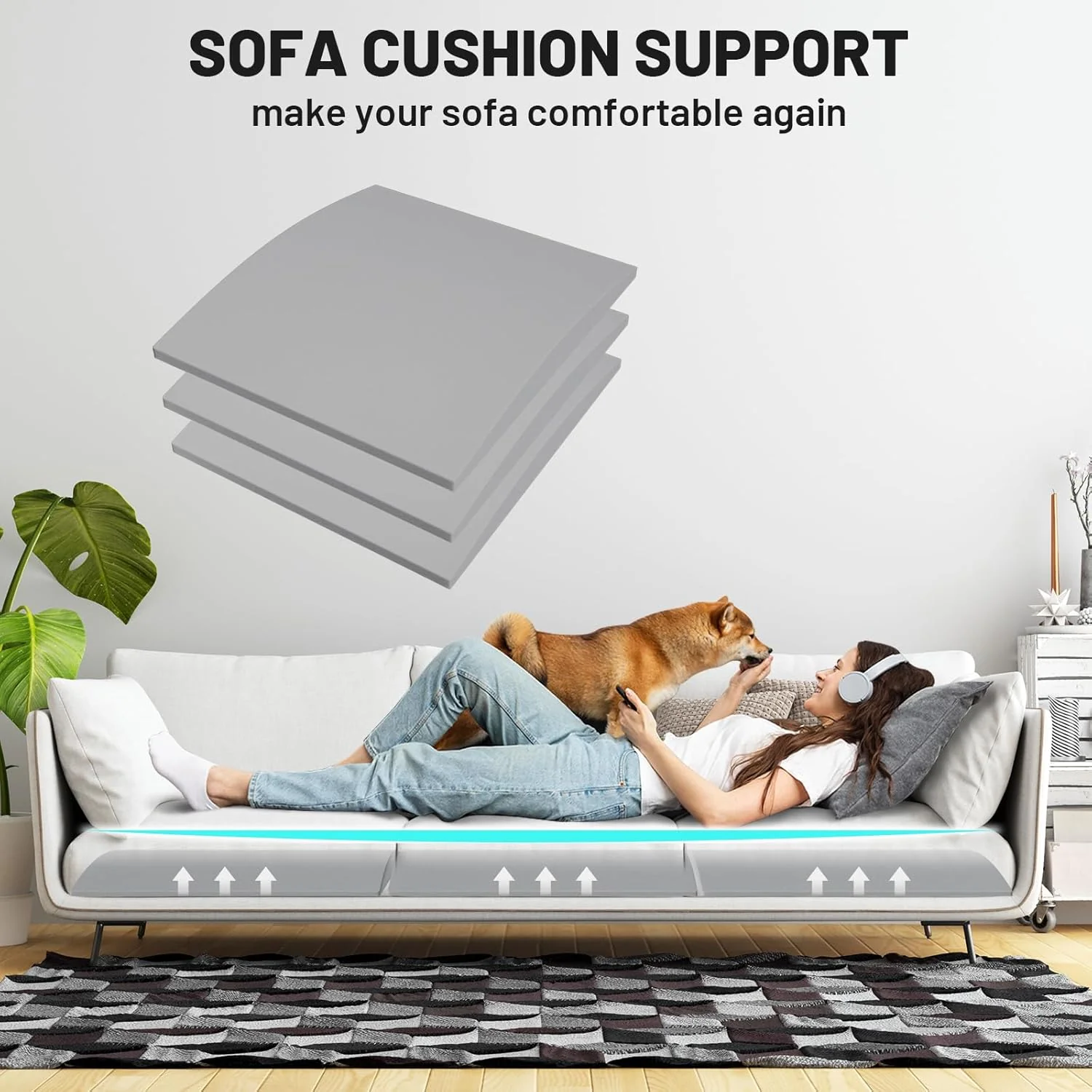 🛋️🔧 Bank Kussen Ondersteuning voor Doorgezakte Bank – Snelle Stevigheid Herstel, 40D Premium Schuim & Pasbaar Bij Snijden (Voor Woonkamer/Fauteuil)!