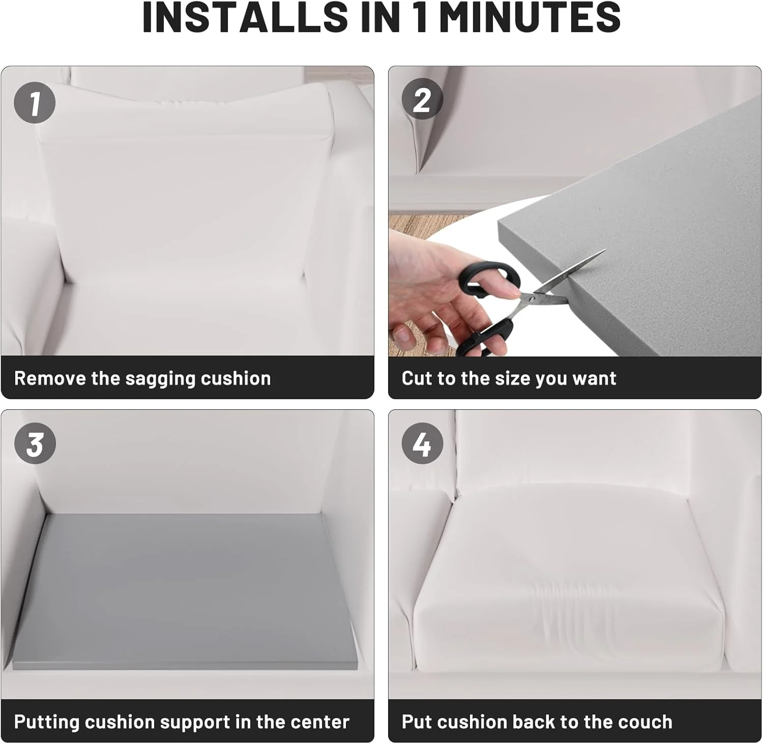 🛋️🔧 Bank Kussen Ondersteuning voor Doorgezakte Bank – Snelle Stevigheid Herstel, 40D Premium Schuim & Pasbaar Bij Snijden (Voor Woonkamer/Fauteuil)! - Image 5