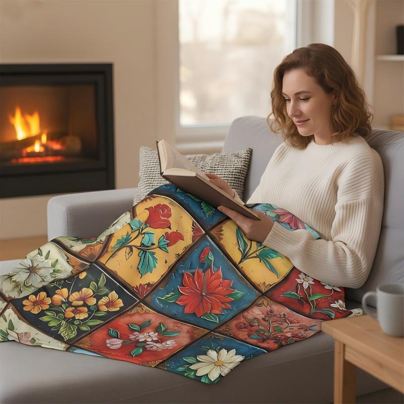 🎉Nieuwjaars Cadeau 50% KORTING!🌸Gezellig Ultrazachte Bloemen Flanellen Deken – Levendige Prints & Makkelijk Onderhoud: Perfect Voor Bank & Bed! - Image 2
