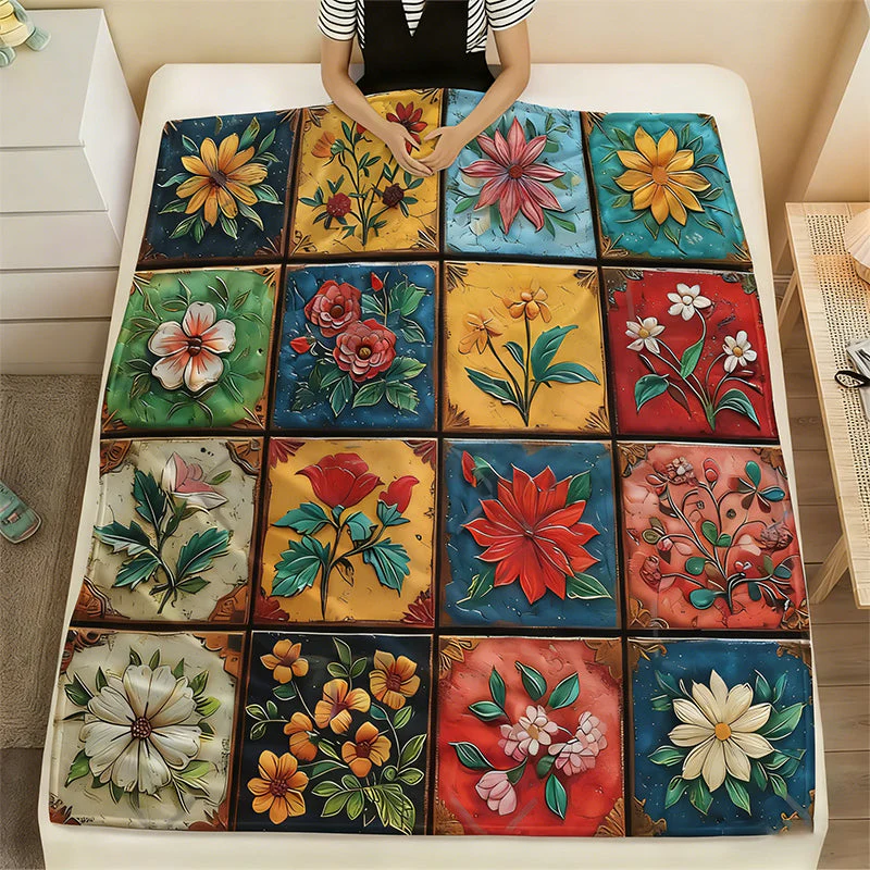 🎉Nieuwjaars Cadeau 50% KORTING!🌸Gezellig Ultrazachte Bloemen Flanellen Deken – Levendige Prints & Makkelijk Onderhoud: Perfect Voor Bank & Bed! - Image 4