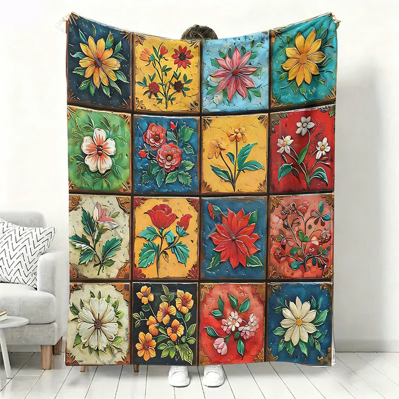 🎉Nieuwjaars Cadeau 50% KORTING!🌸Gezellig Ultrazachte Bloemen Flanellen Deken – Levendige Prints & Makkelijk Onderhoud: Perfect Voor Bank & Bed! - Image 5