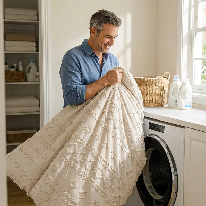 🌞Fris De Lente In Met 50% Korting!🛏️Gezellige 3-Delige Beddengoedset | Boho Jacquard Patroon | Ultra-Zacht & Machinewasbaar | Verfijnde Slaapkamerstijl - Image 10
