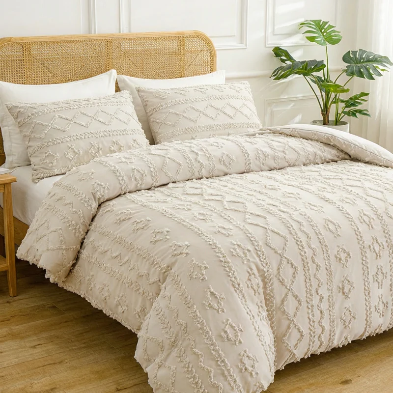 🌞Fris De Lente In Met 50% Korting!🛏️Gezellige 3-Delige Beddengoedset | Boho Jacquard Patroon | Ultra-Zacht & Machinewasbaar | Verfijnde Slaapkamerstijl - Image 4