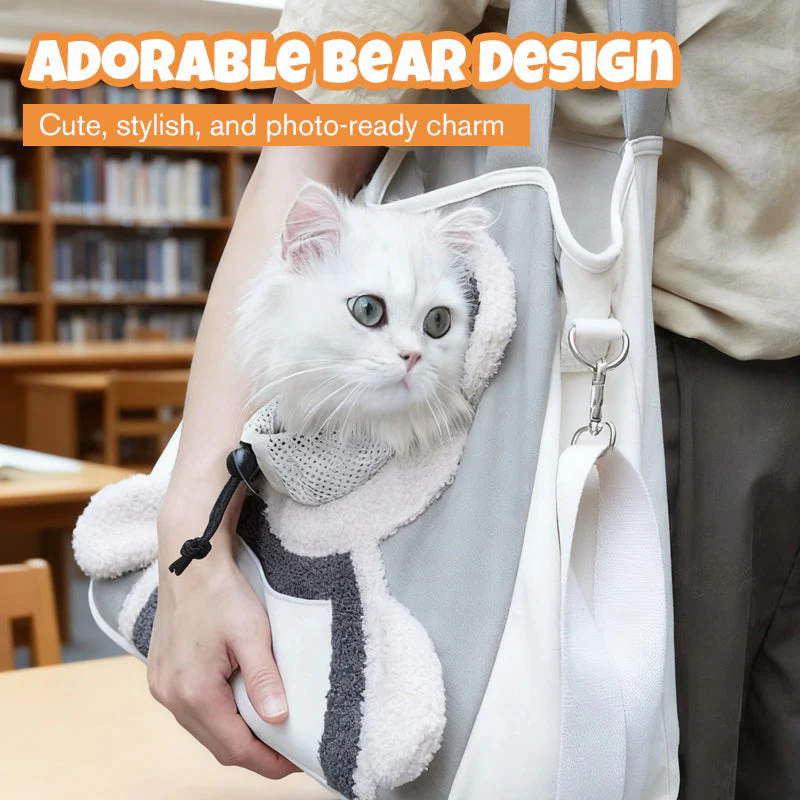 🐻🐾 Schattige Beer-Huisdier Draagtas – Head-Out Design, Comfortabele Canvas & Veilig Voor Katten/Honden Tot 4kg(Perfect voor Avonturen!) - Image 4