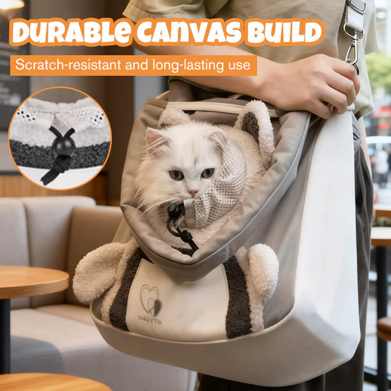 🐻🐾 Schattige Beer-Huisdier Draagtas – Head-Out Design, Comfortabele Canvas & Veilig Voor Katten/Honden Tot 4kg(Perfect voor Avonturen!) - Image 5