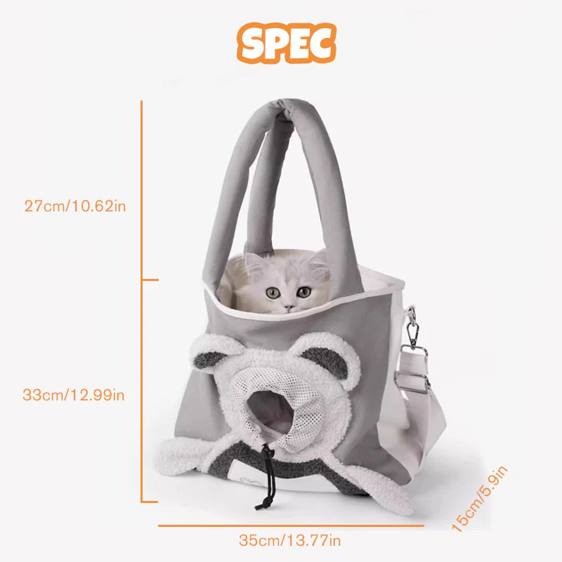 🐻🐾 Schattige Beer-Huisdier Draagtas – Head-Out Design, Comfortabele Canvas & Veilig Voor Katten/Honden Tot 4kg(Perfect voor Avonturen!) - Image 9