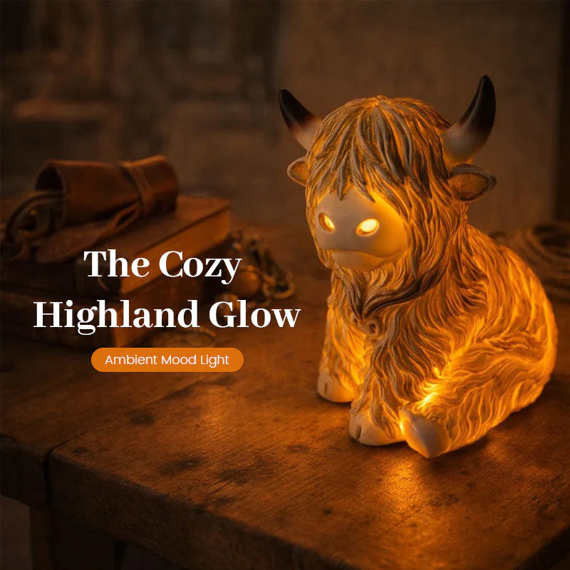 🎉Nieuwjaars Cadeau 50% KORTING!🐮Schattig Highland Cow Nachtlampje – Warmte & Rustieke Charme voor Jouw Kamer!