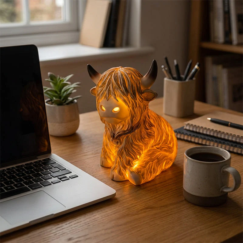 🎉Nieuwjaars Cadeau 50% KORTING!🐮Schattig Highland Cow Nachtlampje – Warmte & Rustieke Charme voor Jouw Kamer! - Image 7