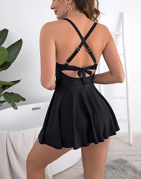 🌞Fris De Lente In Met 50% Korting!👙 Flirterig Cutout Badpak met Rokje – Tummy Control & Veelzijdig voor Strand & Feestje - Image 13