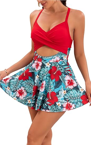 🌞Fris De Lente In Met 50% Korting!👙 Flirterig Cutout Badpak met Rokje – Tummy Control & Veelzijdig voor Strand & Feestje - Image 22
