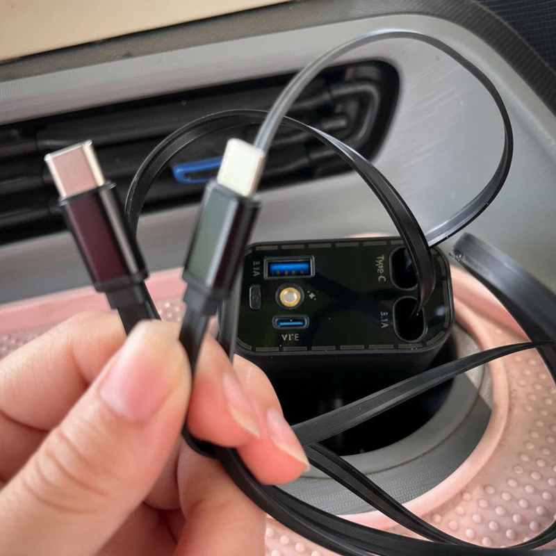 🎉Nieuwjaars Cadeau 50% KORTING!🚗90W Ultrasnelle 4-in-1 Autolader: Intrekbare Kabels + Sterrenlicht Sfeer – Rommelvrij & Snelladen Tijdens Elke Rit! - Image 8