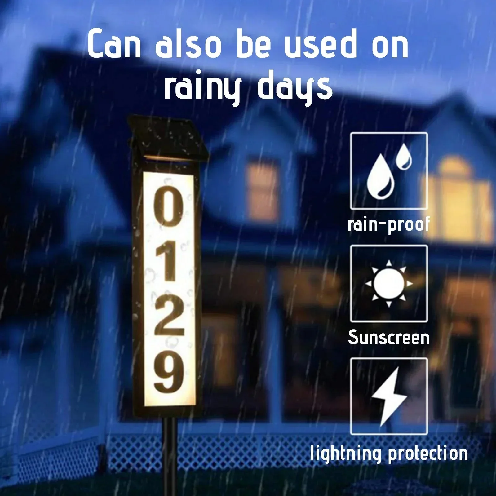 🌞Fris De Lente In Met 50% Korting!🏠 Zonne-energie adresbord met tweekleurige verlichting – Waterdicht, hoge zichtbaarheid & verstelbare nummerweergave - Image 2
