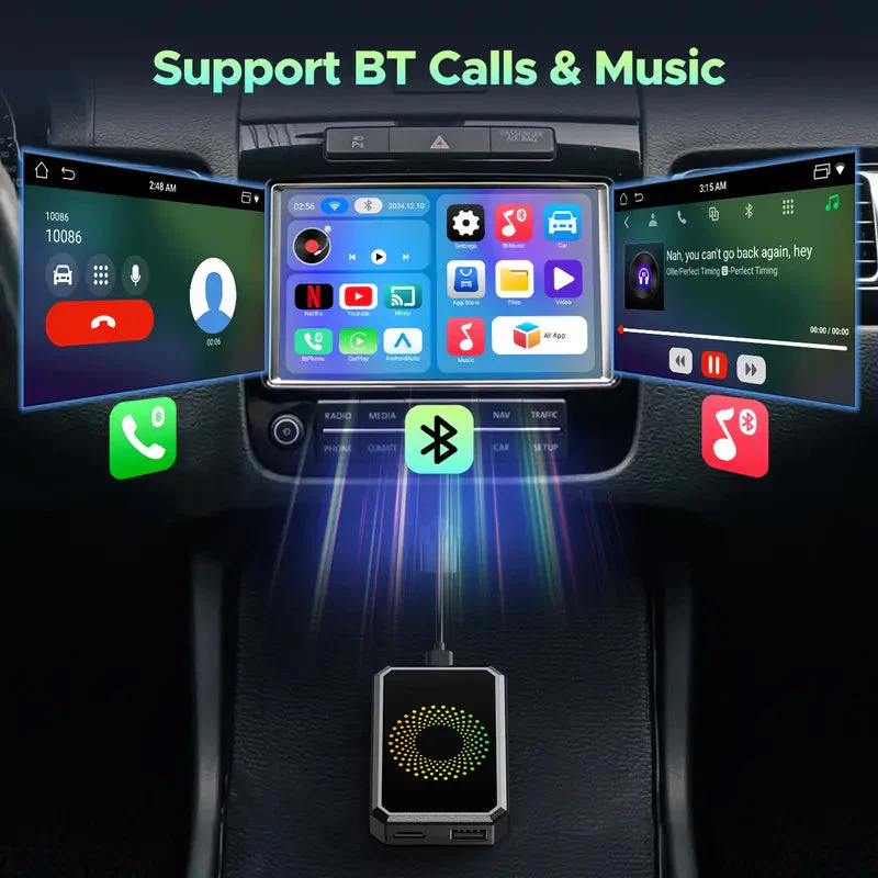 🎉Nieuwjaars Cadeau 50% KORTING!🚗3-in-1 Draadloze Auto Display Adapter: Wireless CarPlay + Android 13 + 4K Entertainment – Upgrade Je Auto-Infotainment In Seconden! - Image 7